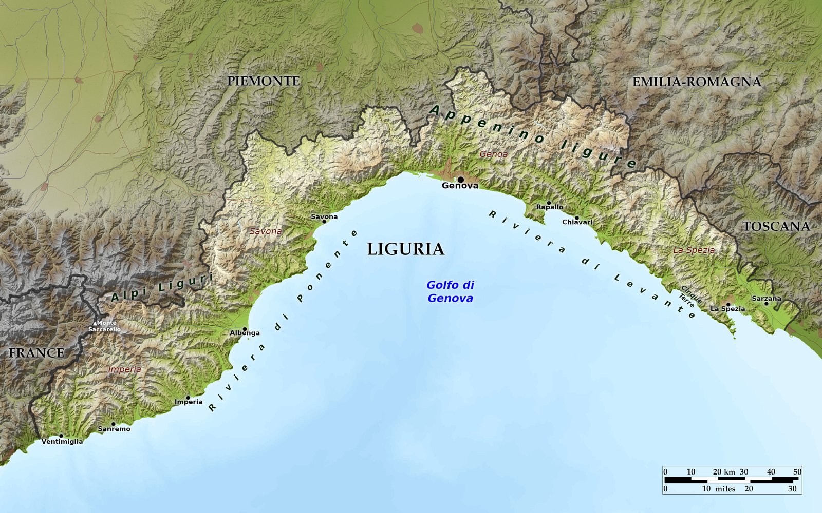 Map Liguria